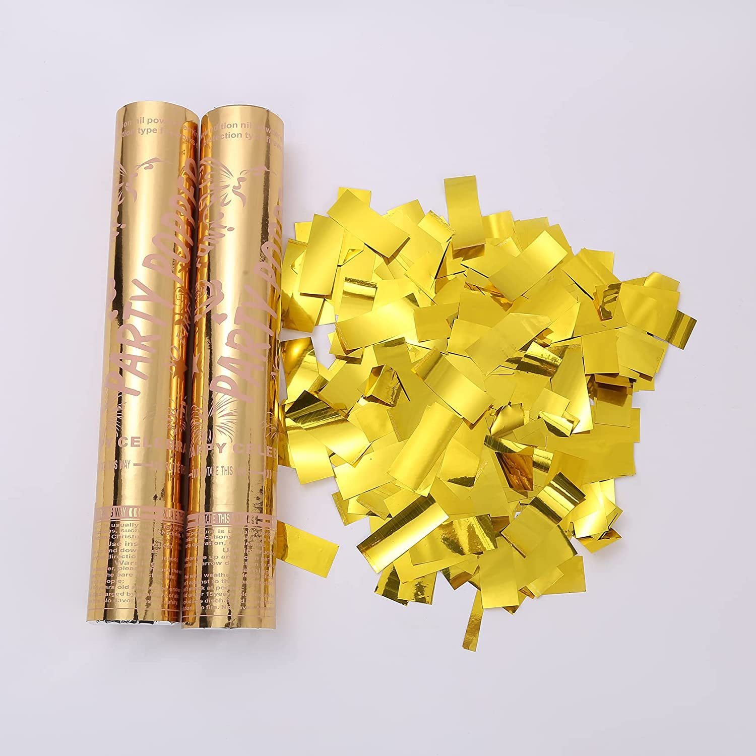 12inch Wedding Celebration Confetti Cannon -Gold Metallic 60pcs