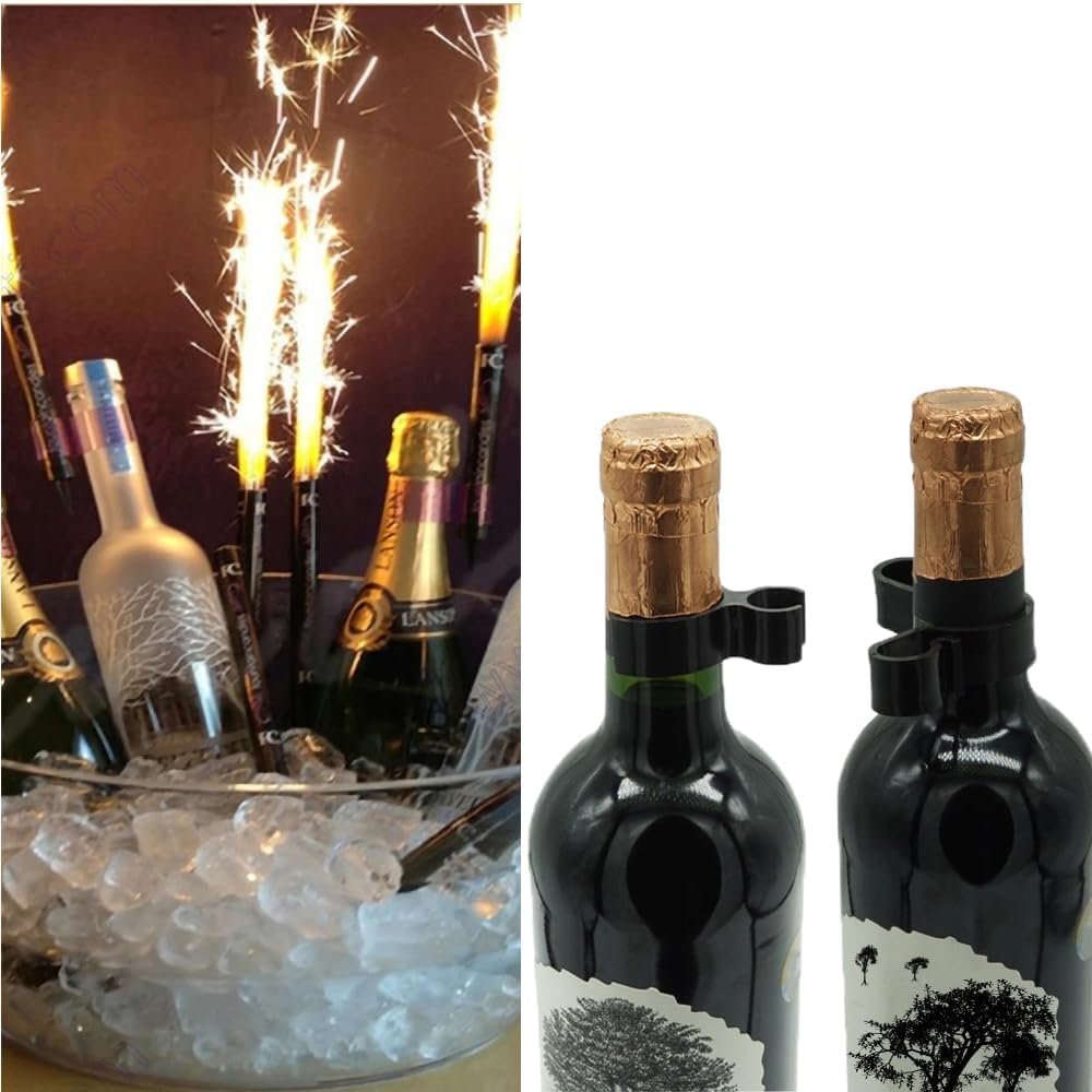 Champagne Bottle Birthday Candle Clip 100pcs - Image 2